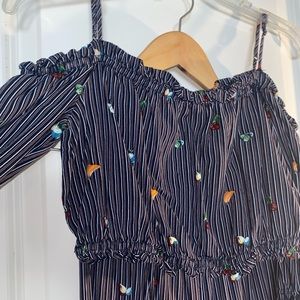 Matching striped fruit pantsuit set